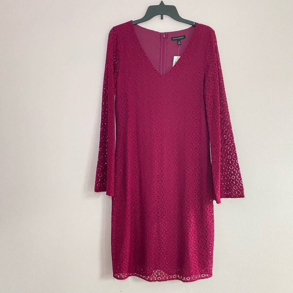 NEW Banana Republic Floral Lace Overlay Dress size 10